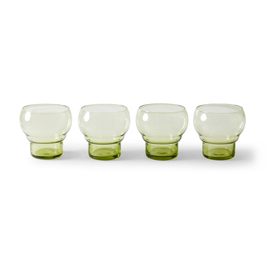 70s glassware: bulb glasses mint green (set of 4) | HKLIVING