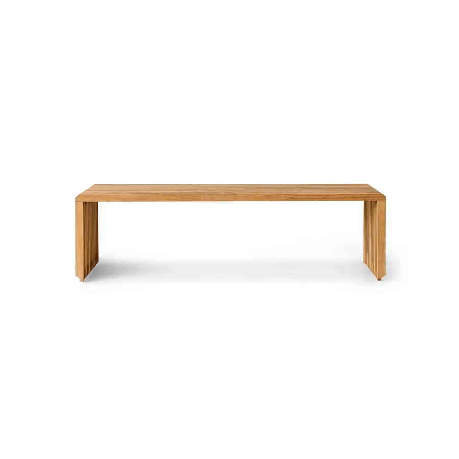 Teak slat store bench