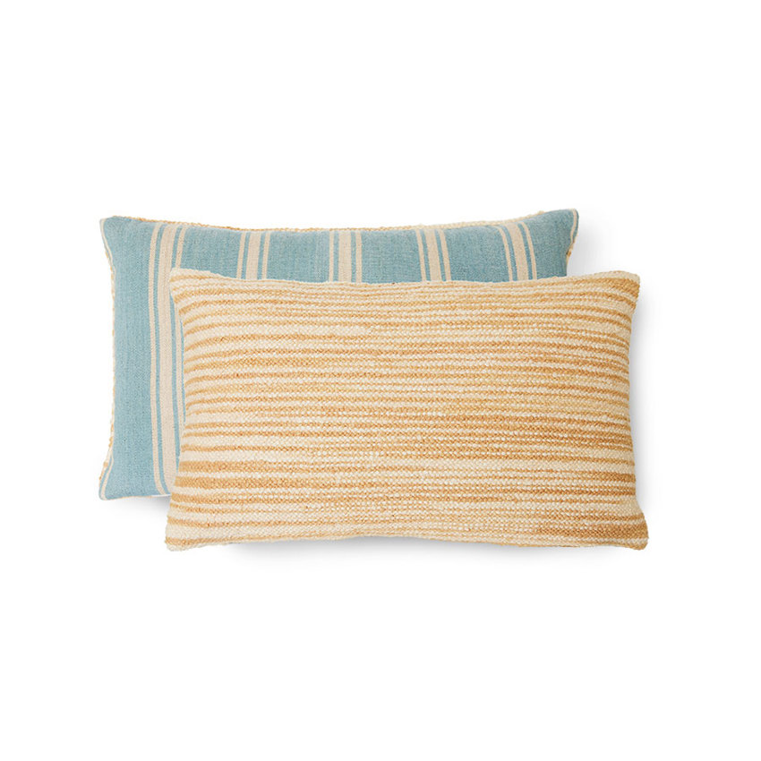 HKliving - Stitched Lines Cushion - Polyester | 30x50 | Cream - Cream