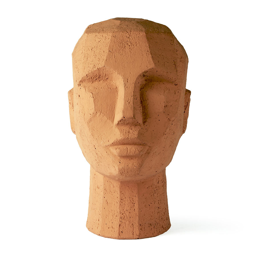 Abstract head sculpture terracotta | HKLIVING