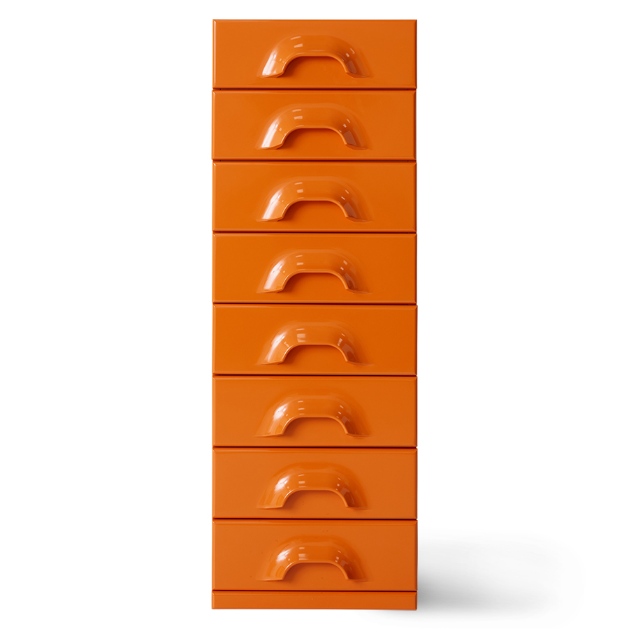 Chest of 8 drawers, tangerine | HKLIVING