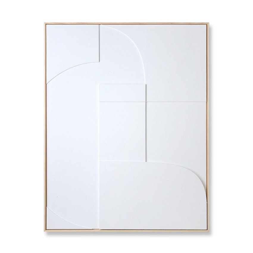 framed relief art panel white A extra large | HKliving