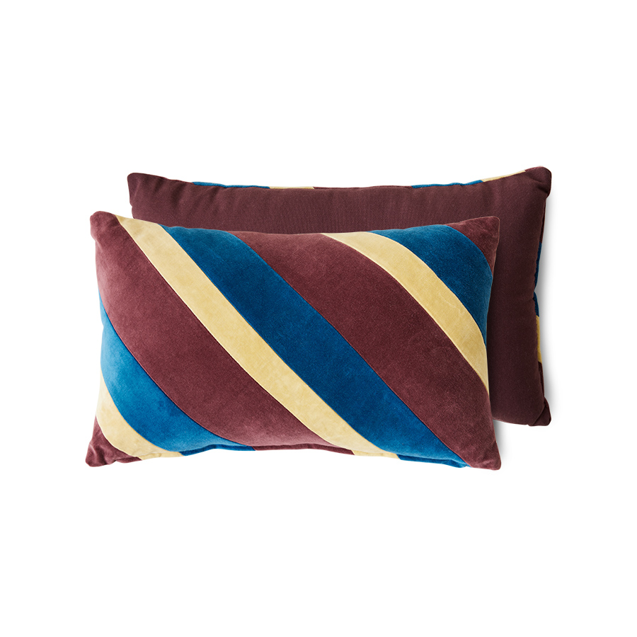 Striped velvet cushion Speakeasy (50x30cm) | HKliving