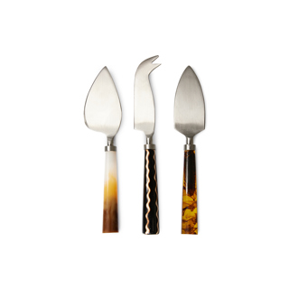 Black & Gold Cheese Knife Set of 3