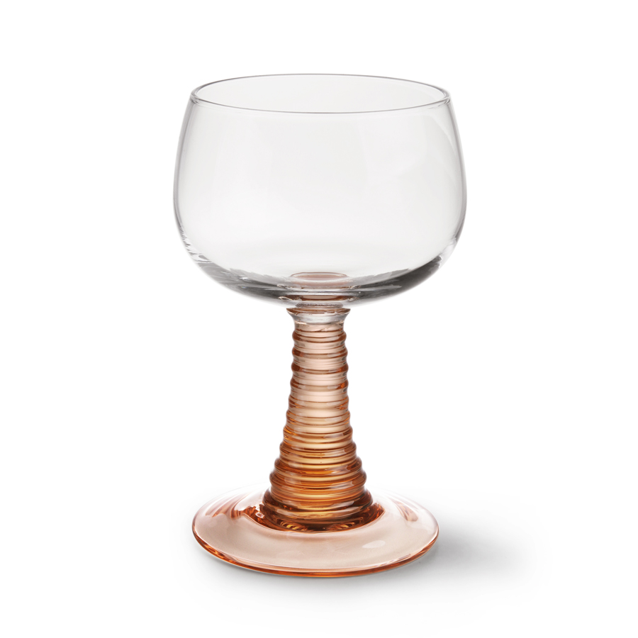 Swirl wine glass high, nude | HKLIVING