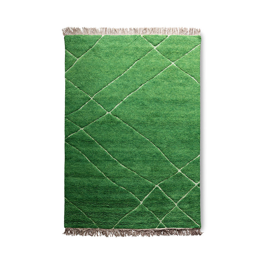 hand knotted woolen rug green (180x280) HKliving