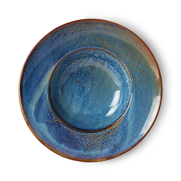 Blue ceramic plate best sale