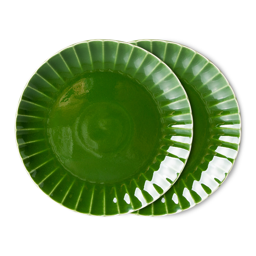 Green ceramic plates best sale