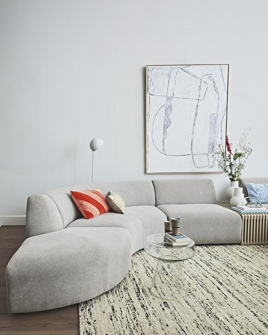 Jax couch: element hocker, sneak, light grey | HKLIVING