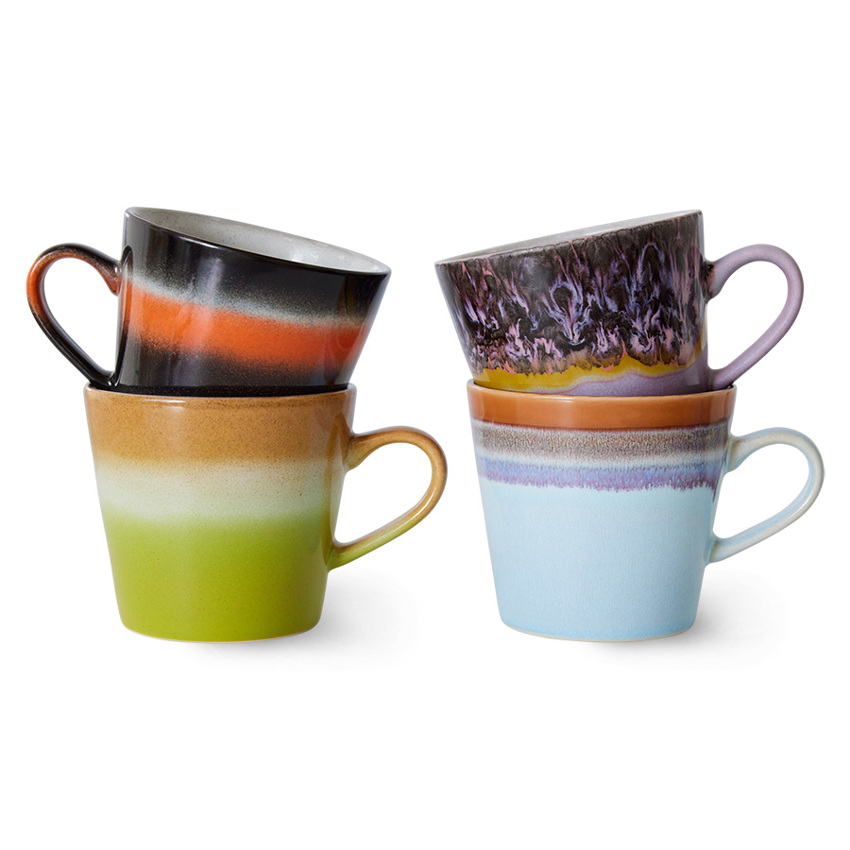 4 mugs cappuccino verve en céramique Vaisselle 70's - HKliving