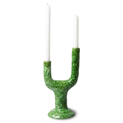 Green Jewel Glass Candlestick