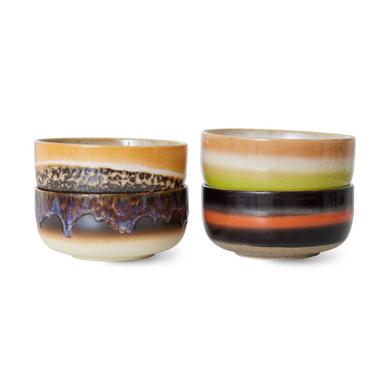 70s ceramics: dessert bowls, humus (set of 4) | HKLIVING