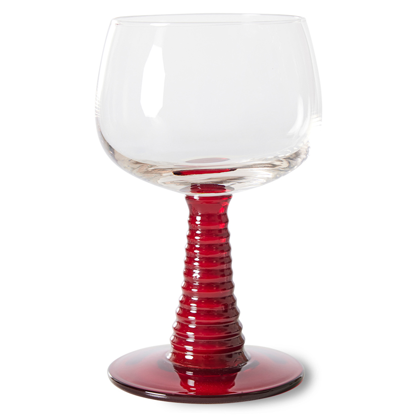 HKliving Swirl Wine Glasses High Red Set of 4 Pieces