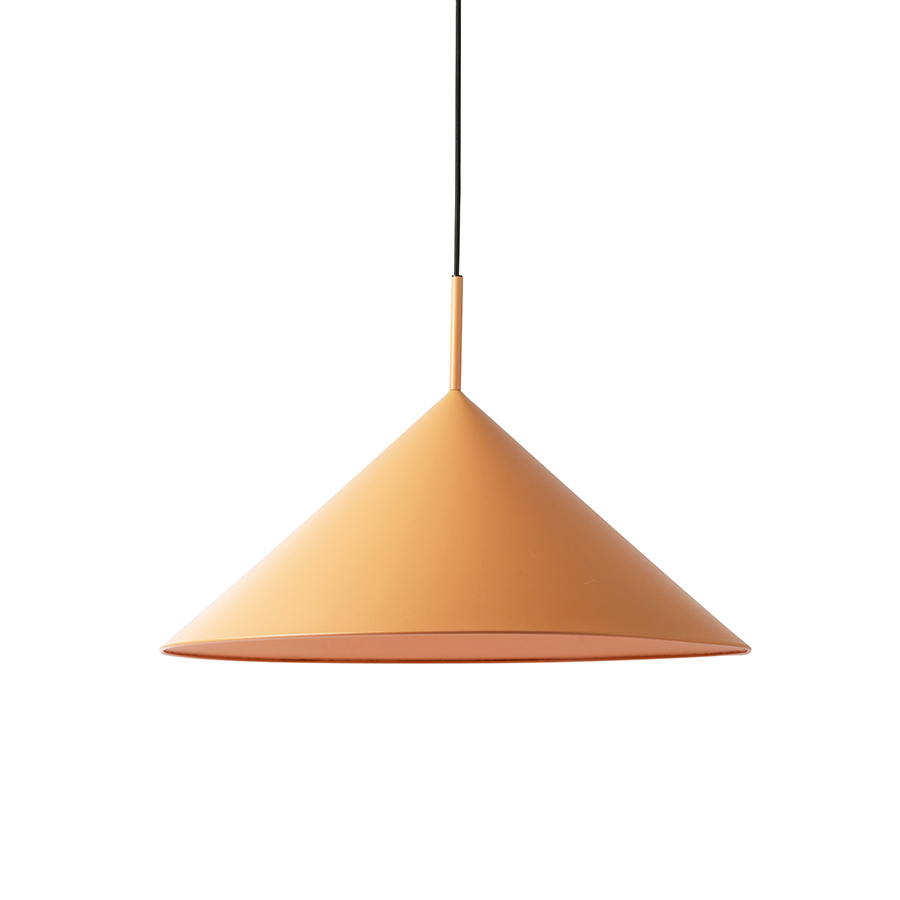 metal triangle pendant lamp L matt peach HKliving