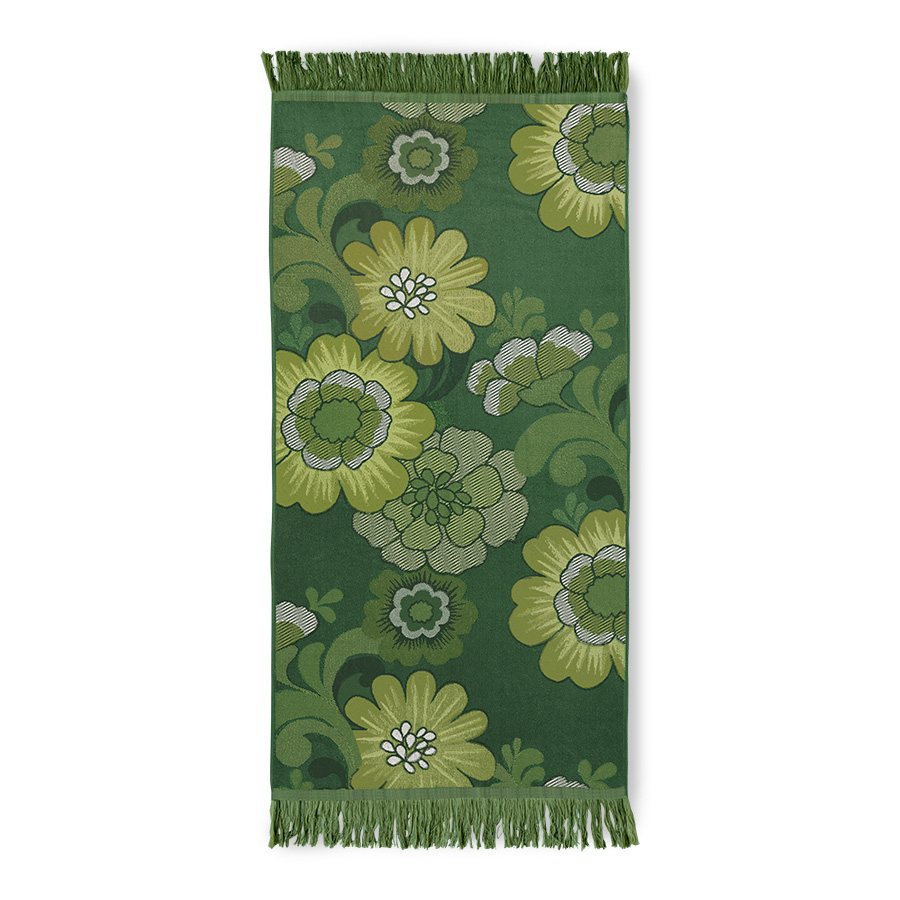 Green patterned bath online towels