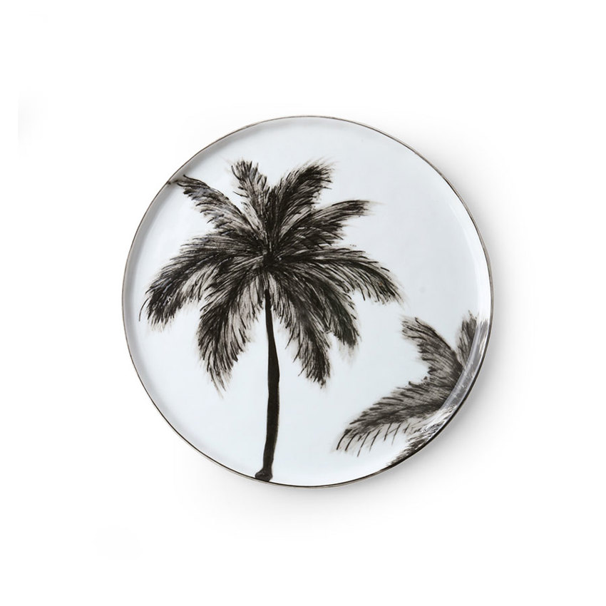 bold & basic ceramics: porcelain side plate palms | HKliving