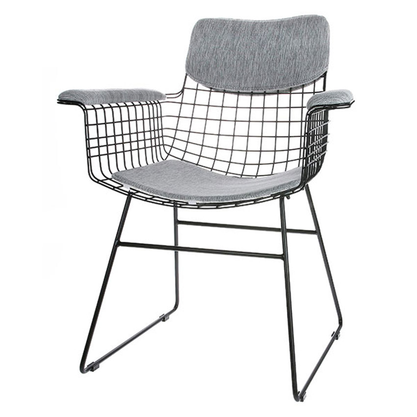 wire chair with arms comfort kit grey HKliving