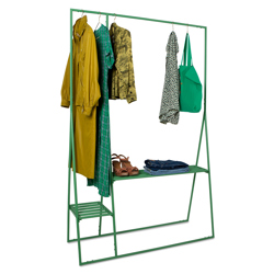 clothing rack with hanger/hook set, fern green