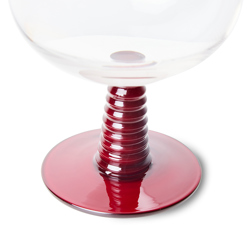 HKliving USA AGL4479 Swirl Retro Wine Glass Red Low Stem Set of 4