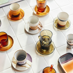 70s glassware: coffee cups mud brown (set of 4) | HKliving