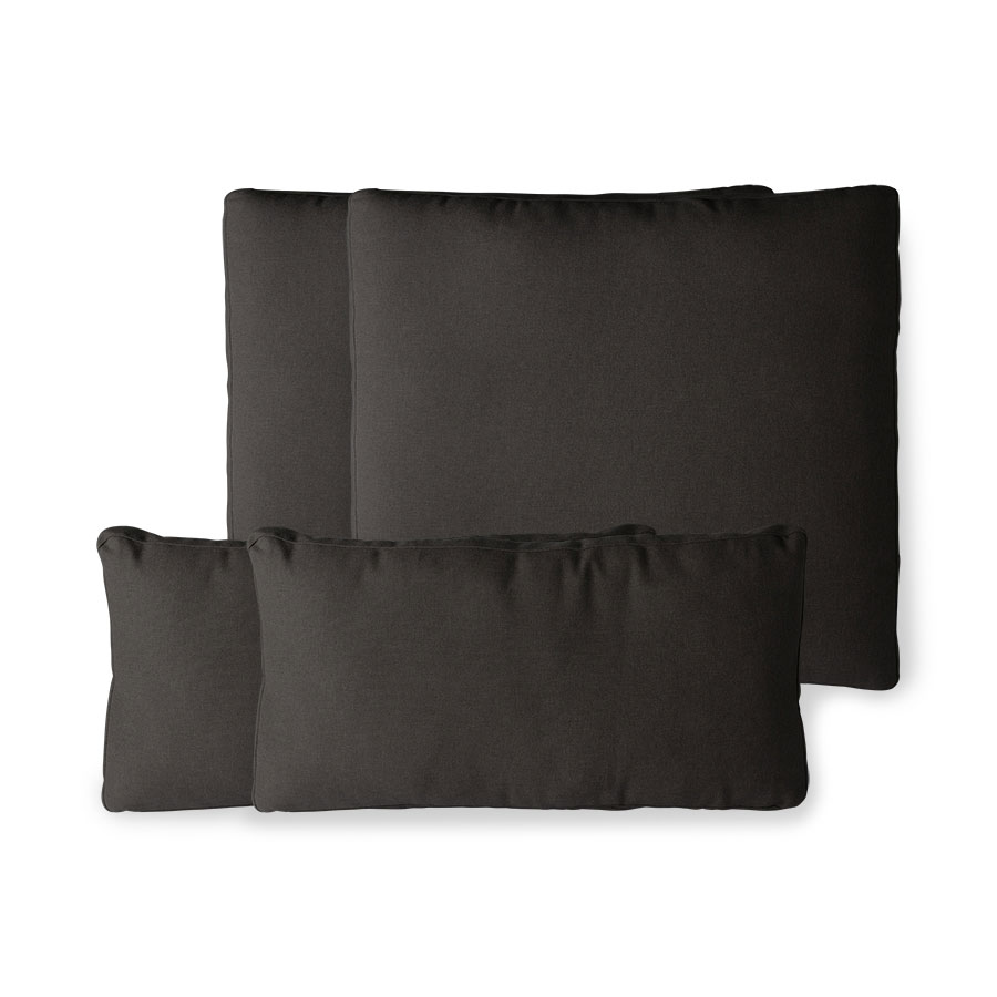outdoor lounge sofa cushion set black HKLIVING