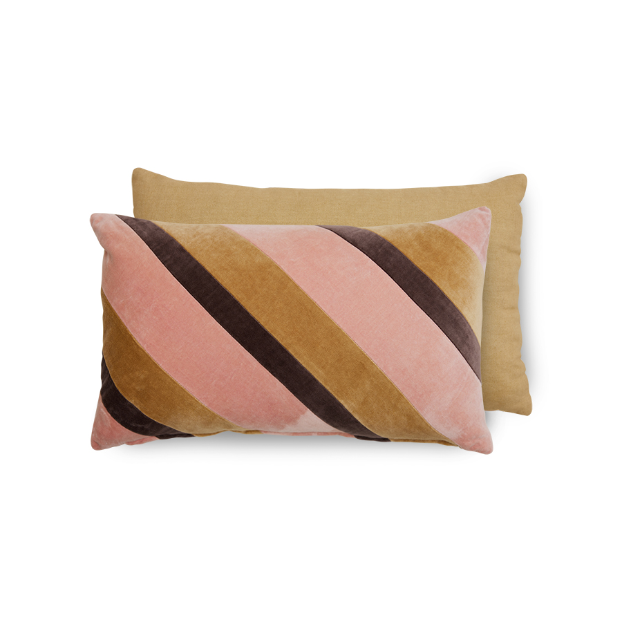 Striped velvet cushion Sunkissed (50x30cm) | HKliving