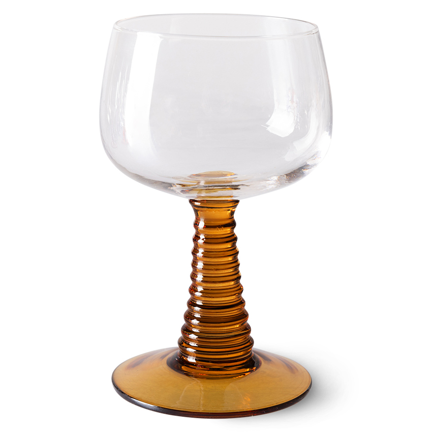 swirl wine glass high, ochre | HKliving