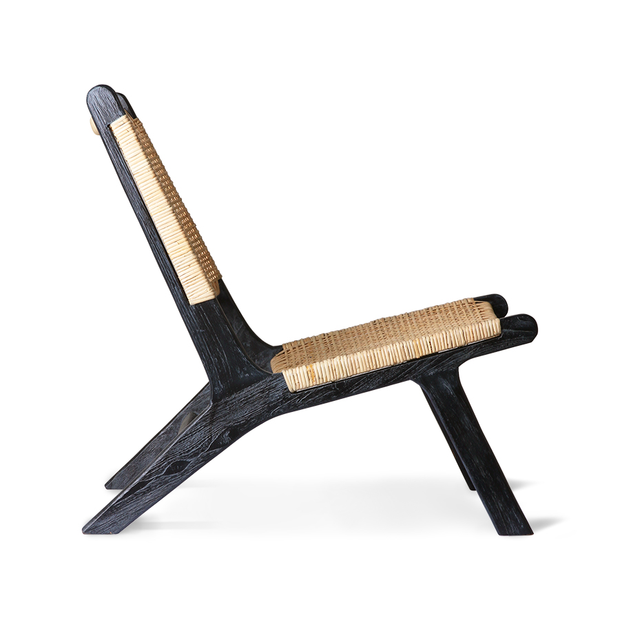 webbing lounge chair black natural HKLIVING